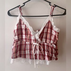 American Eagle Outfitters plaid Women’s crop top